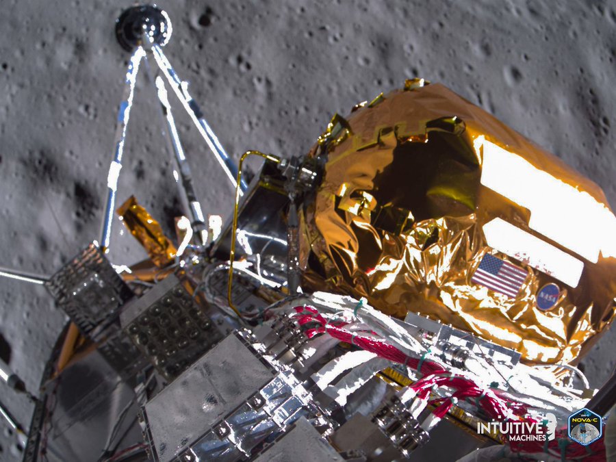 Odysseus moon lander faces battery drain